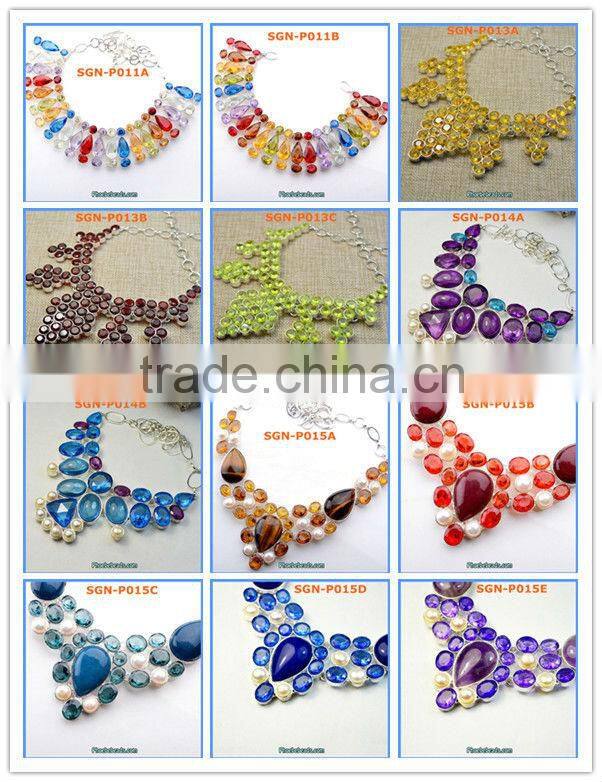 Wholesale Luxury Statement Red Crystal Neckalces For Women SGN-P018B