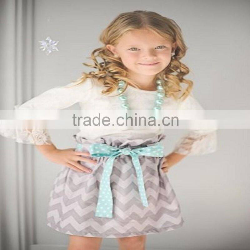 2016 fashion black white chevron pants fall winter baby girls boutique outfit
