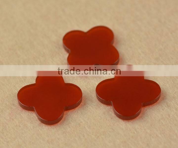 wholesale products rough four leaf clover flat cut jasper red agate stone for jewelry