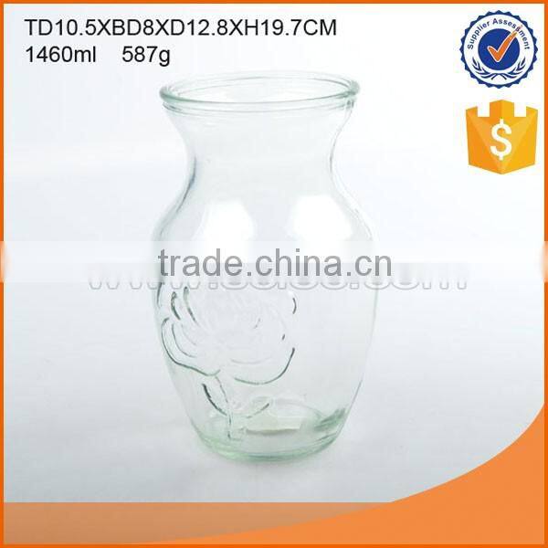 Clear/colored glass vase for home decor