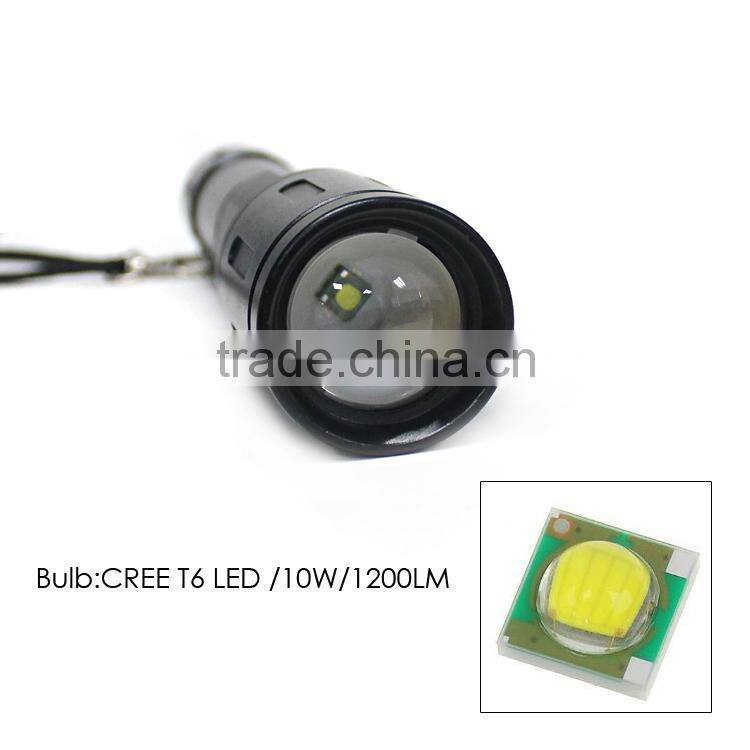 1200 Lumen 10W Cree T6 Auto Zoom Emergency High Power LED Torch