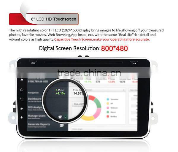 8" Android 4.4.4 Special Car Radio GPS Navigation Mp3 Player for Seat Scoda car radio cassette