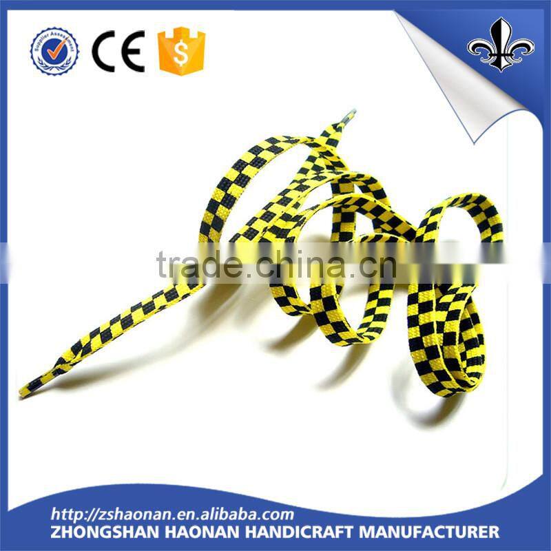 Fashionable flast custom colorful shoelaces for garment