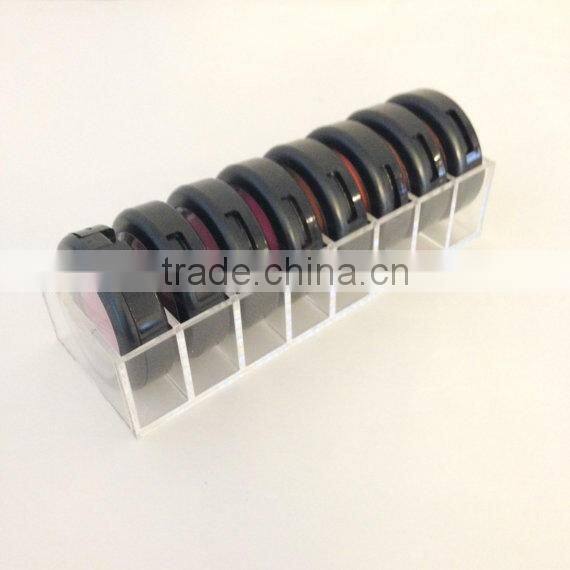 beautiful 8 slots clear acrylic blush organizer,acrylic blush holder manufacturer