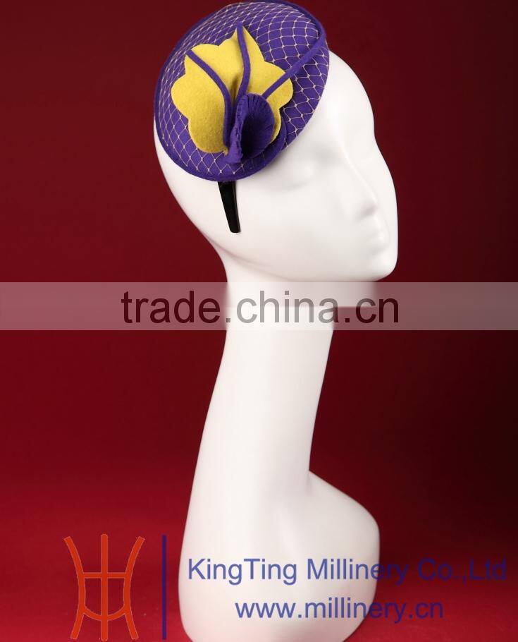 Kids New Design Wool Fascinators/Headpieces With Net