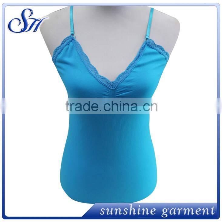 2016 daily wearing sexy cotton spandex camisole for women