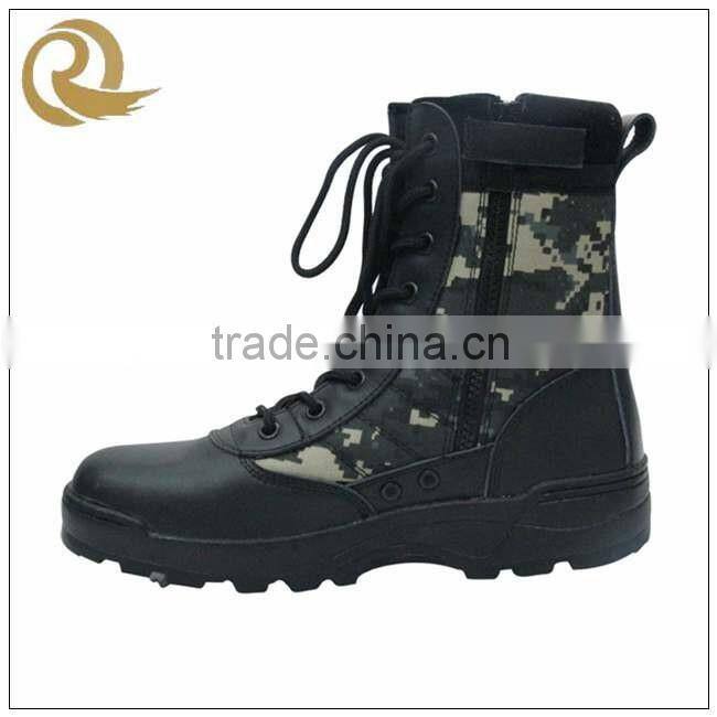 Custom leather waterproof camouflage military desert boots