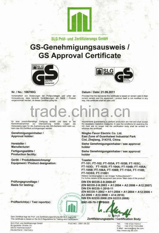 FT-103B electric 2 slice toaster