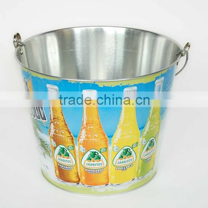 2016 hot sales mini ice tin bucket & candy tin bucket with handle