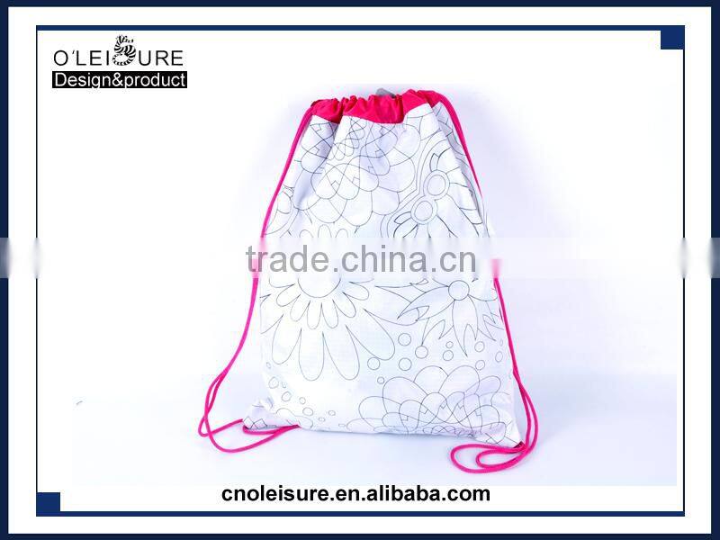 DIY bags can disign by costomer sports bag Drawstring bags backpack for girls