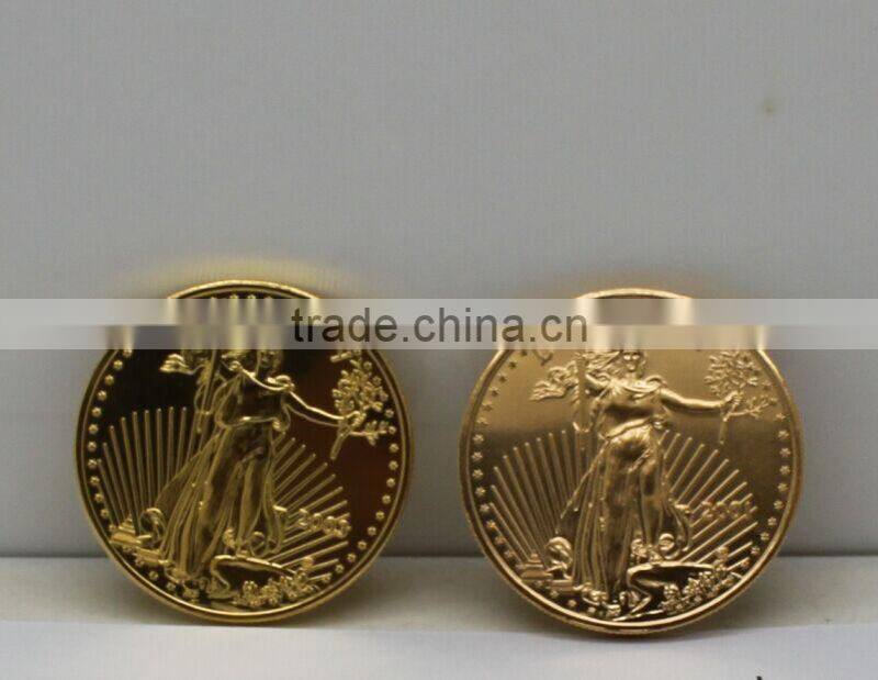 1 oz replica tungsten gold plated coin from China