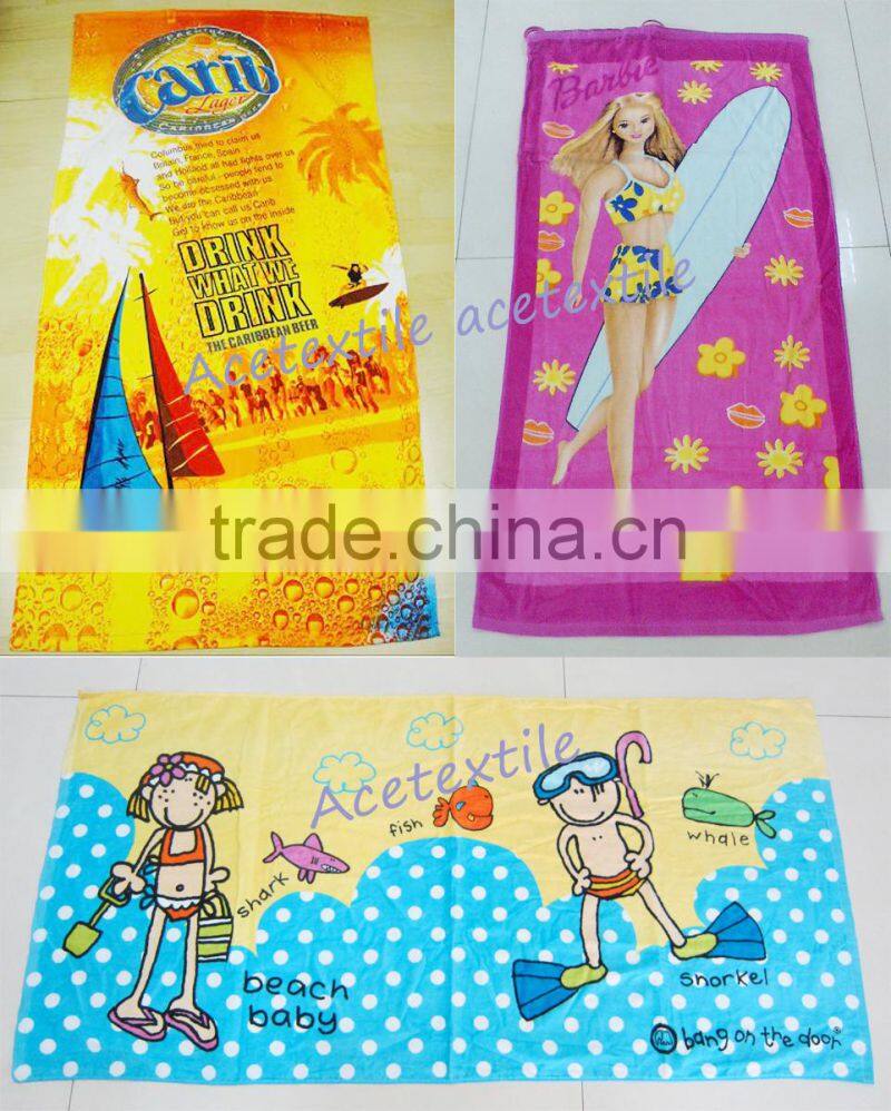 100% cotton reactive velvet printed high grade Compass printed game towel