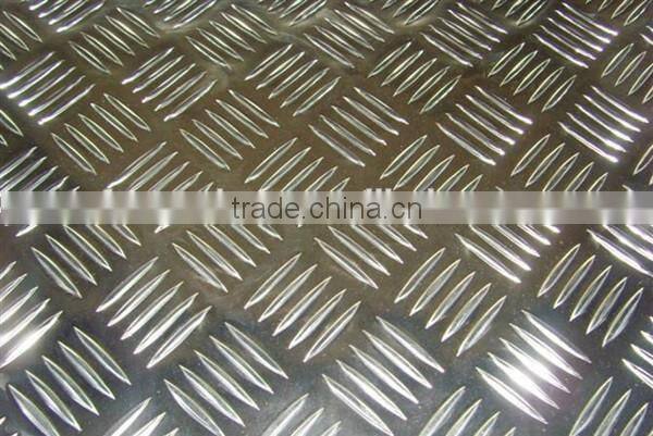 5 bar alloy coated chequered embossed aluminum tread plate /sheet