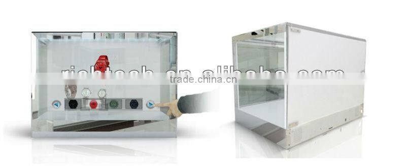 Richtech transparent LCD glass display cabinet with video advertising