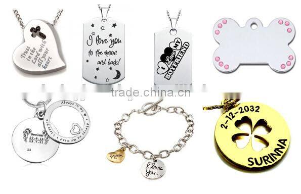 Unique Custom fashionable cheap heart design 316l stainless steel pendant and charms