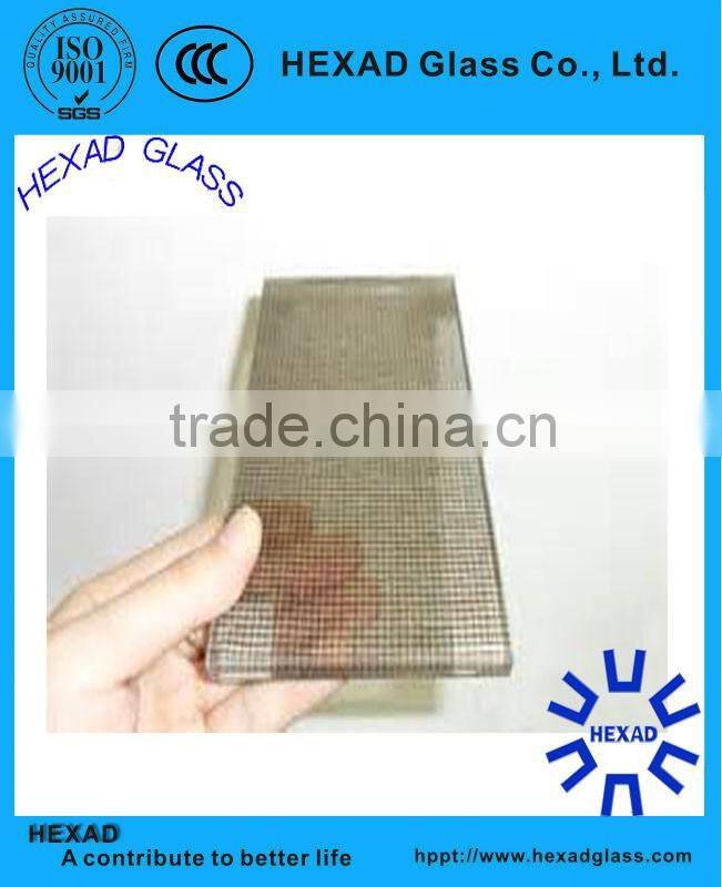 High Quality 6mm clear fireproof nashiji wired mesh glass