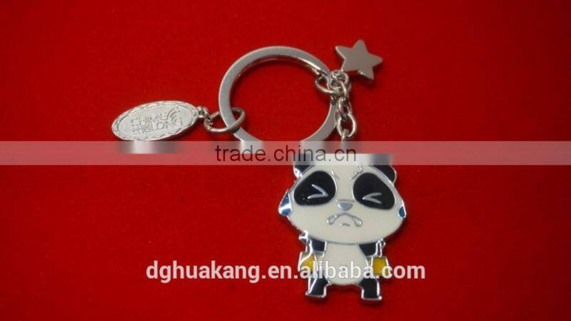 2016 Factory price panda mascot keychain special design cute China style zinc alloy keyring