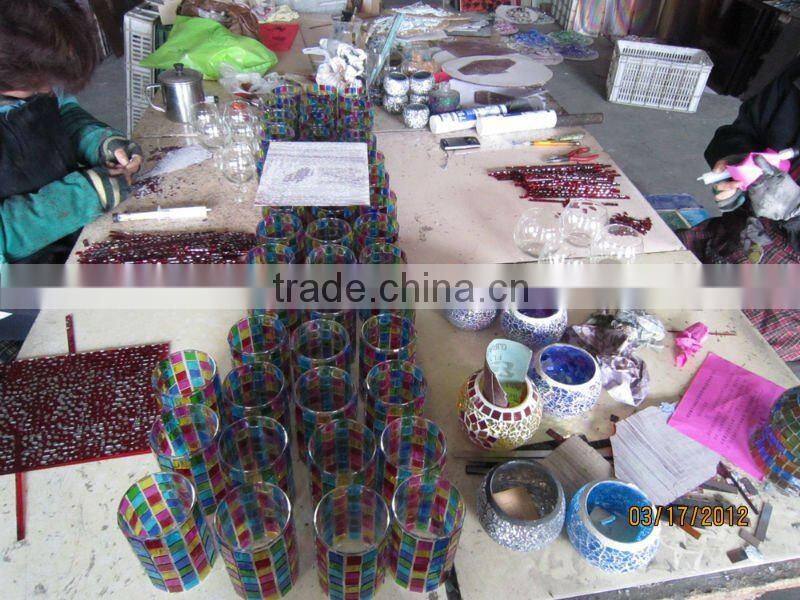 glass mosaic solar lampshade with lid
