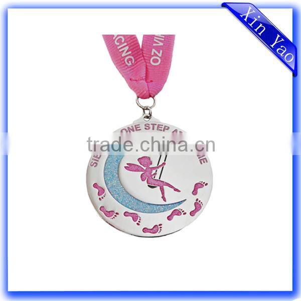Promotional zinc alloy gold enamel custom shaped medal