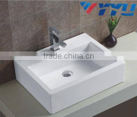 wc ceramic basin bathroom sanitary ware wash basin ceramic white square shape art basin single hole basinYB005