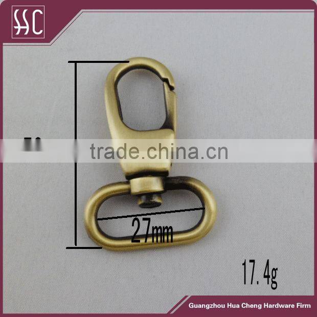 Guangzhou zinc alloy antique brass metal swivel snap hook