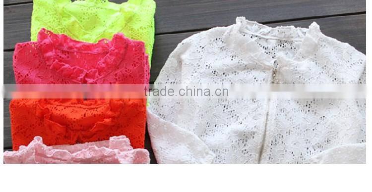 High Quality Fashion Breathable Children Zipper Coats for Girls, Zipper Unlined Upper Garment