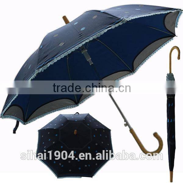 Wooden double layer umbrella