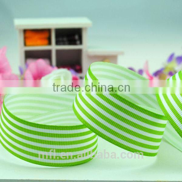 printed stripe multi color ribbon for hat decoration
