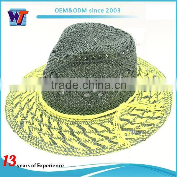 Wholesale fashion fedora hat paper braid straw hat