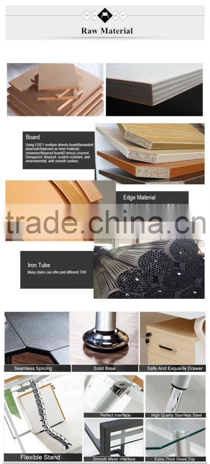 cheap office furniture traditional lavish E1 quality MFC executive office desk