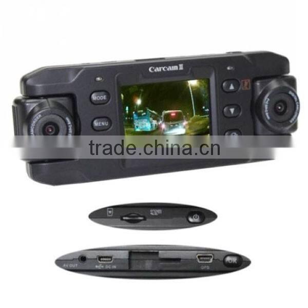 Dual Lens Car Camera X8000 with GPS Tracking Two Lens Vehicle DVR Dash Cam Recorder GPS G-sensor CA365 DVRs Full HD 1080P