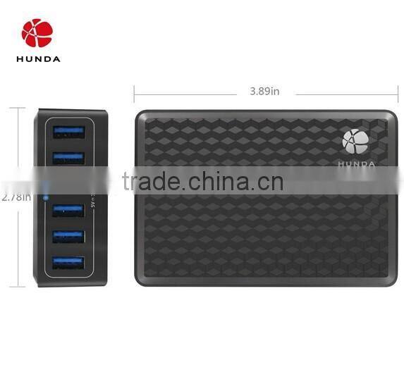 HUNDA 6 Port Desktop Charger USB Station 40W-60W 6-port USB Hub for Iphone 6/6 plus