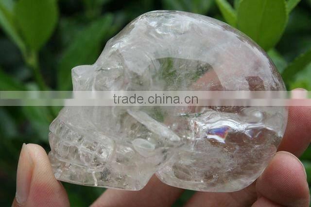 NATURAL Rock Clear Aventurine Quartz Crystal Skull