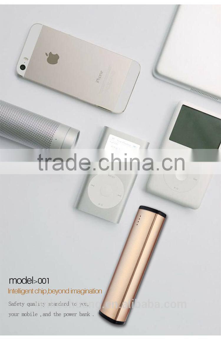 Promotional Gift Comfortable Handle Excellent Design Lipstick Size Power Bank 2600mah for Smartphone