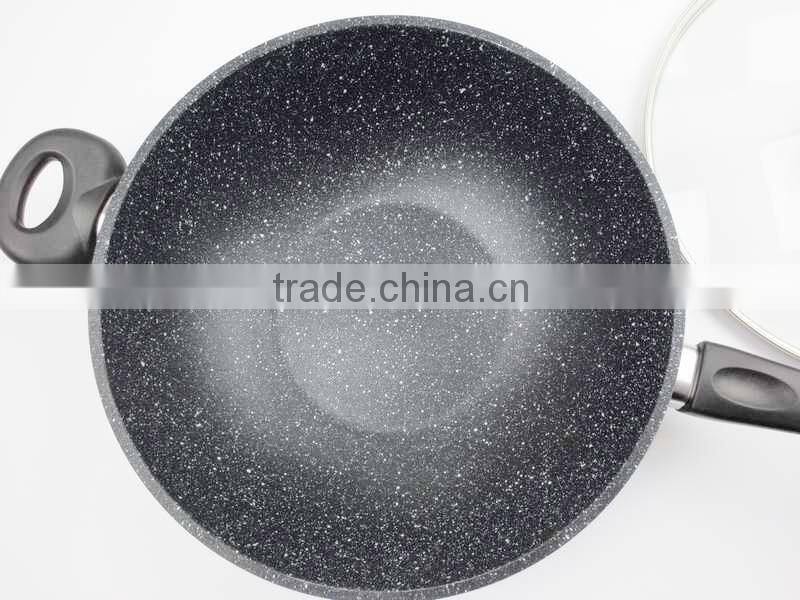 Cast-Aluminum Frying Pan Sets 18/20/24/28/30cm Marble Stone Coating with lid