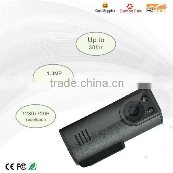 New HD 720p 1.3M pixel No screen car rearview mirror dvr