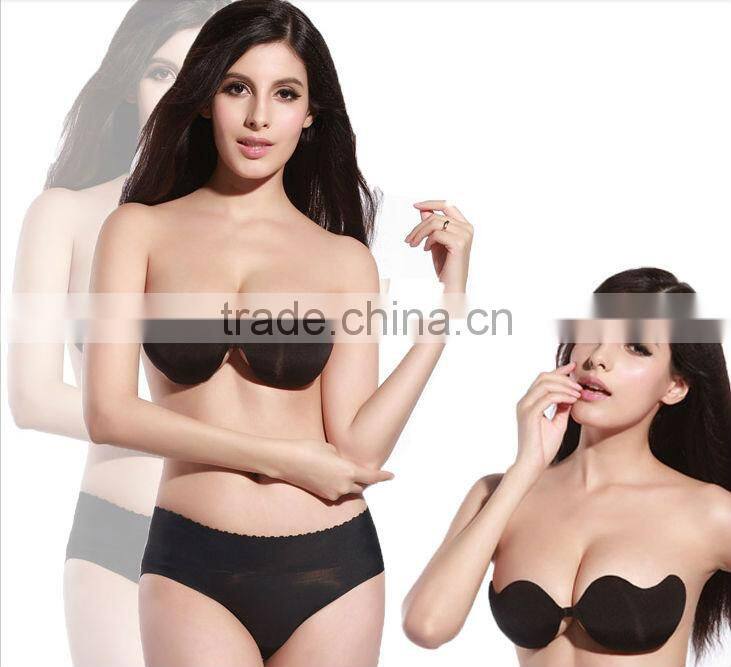 Sexy V-bra strapless seamless invisible cloth silicone bra,Fashion self-adhesive silicone free V-bra