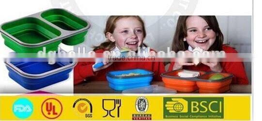 Non-stick silicone foldable food container