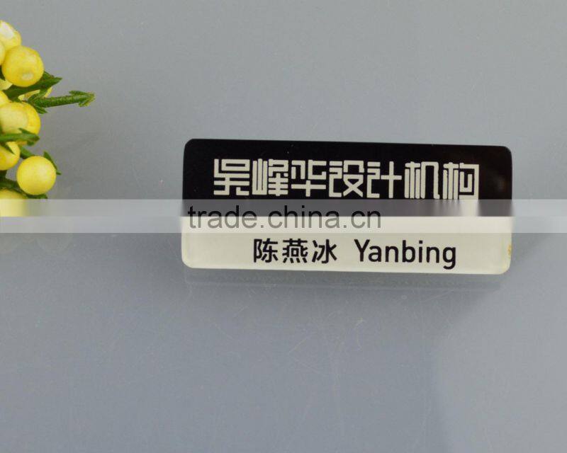 New design acrylic custom name tag holder with a pin manufacturing