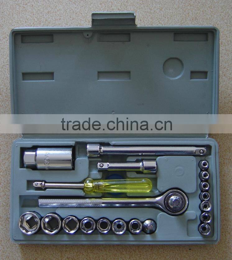 21PCS SCOKET SET(1/4"&3/8") CRV MATERIAL