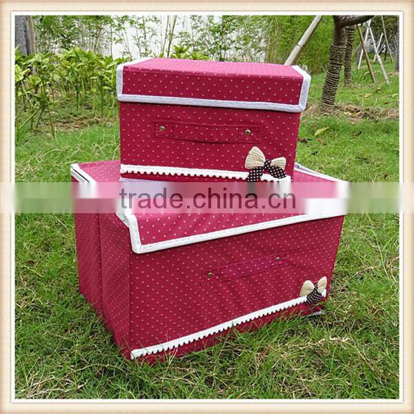Sweet Bowknot non-woven collapsible storage box