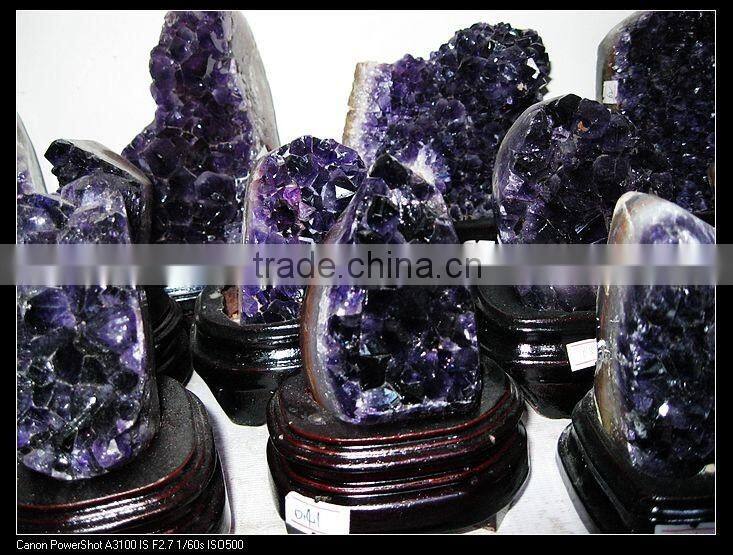 Nature fantastic dark amethyst crystal cluster