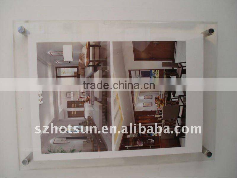 Frameless wall-mounted poster display frame