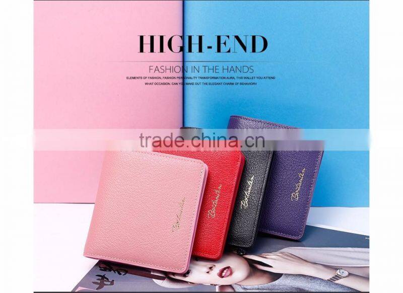 cowhide leather famous brand women wallet and hand purse good quality