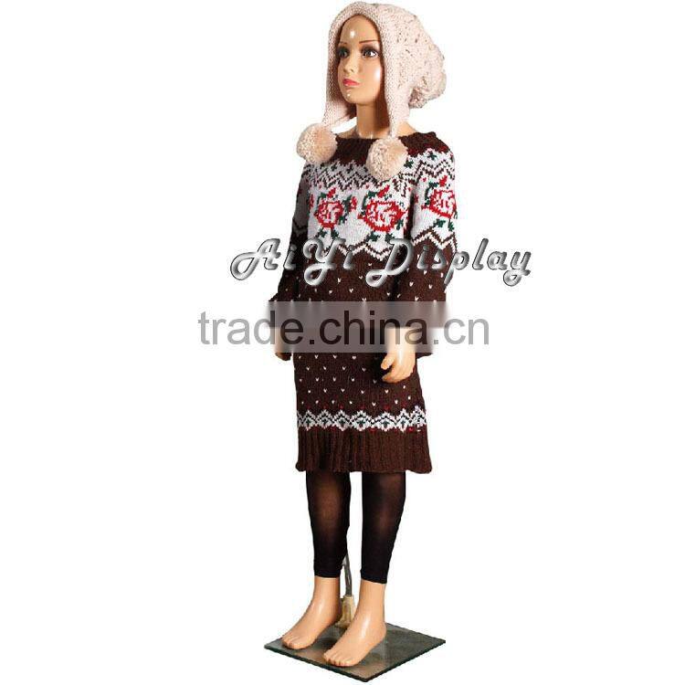 adjustable small skin color PP display make up kids mannequin