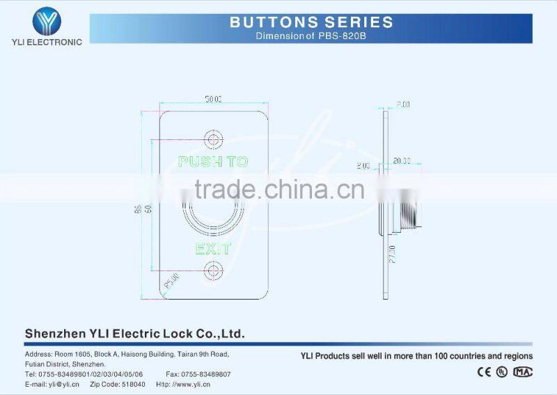 Waterproof Piezoelectric Exit Button
