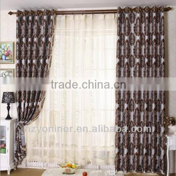 luxury jacquard blackout fabric for curtain blind, jacquard fabric for European curtains with sheer curtain