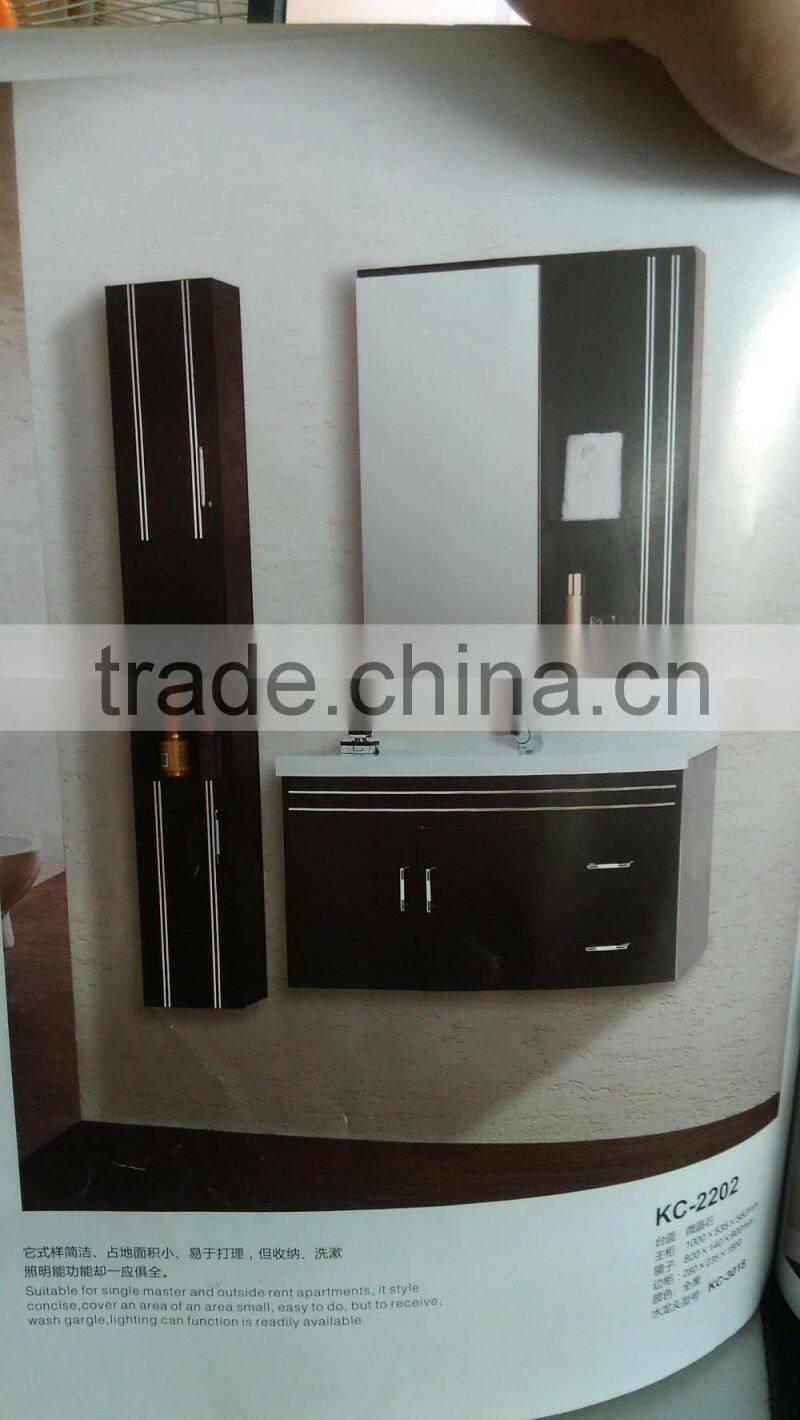 solid wood,oak wood bathroom cabinet withTouch screen lamp mirror cabinet