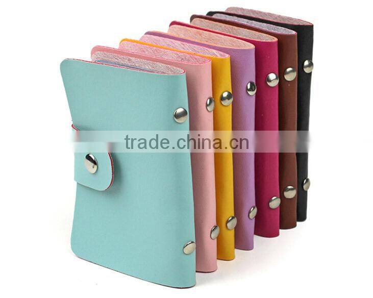 Women Ladies Soft Candy Color Holder Pocket Business ID Credit Card Case Bag Box Wallet With Cheap Price