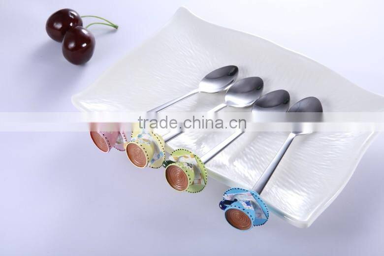 elegant design cutlery holder polyresin cutlery kid fork spoon set